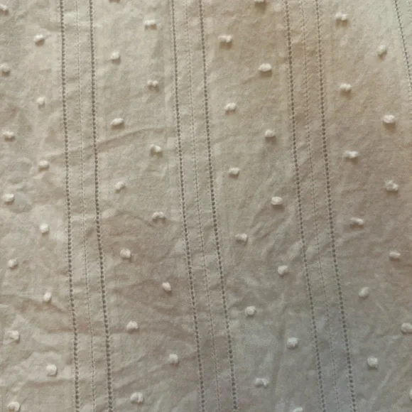 Alex Mill white 3/4 sleeve tunic with Swiss dot pointelle detailing. Large - Picture 8 of 8